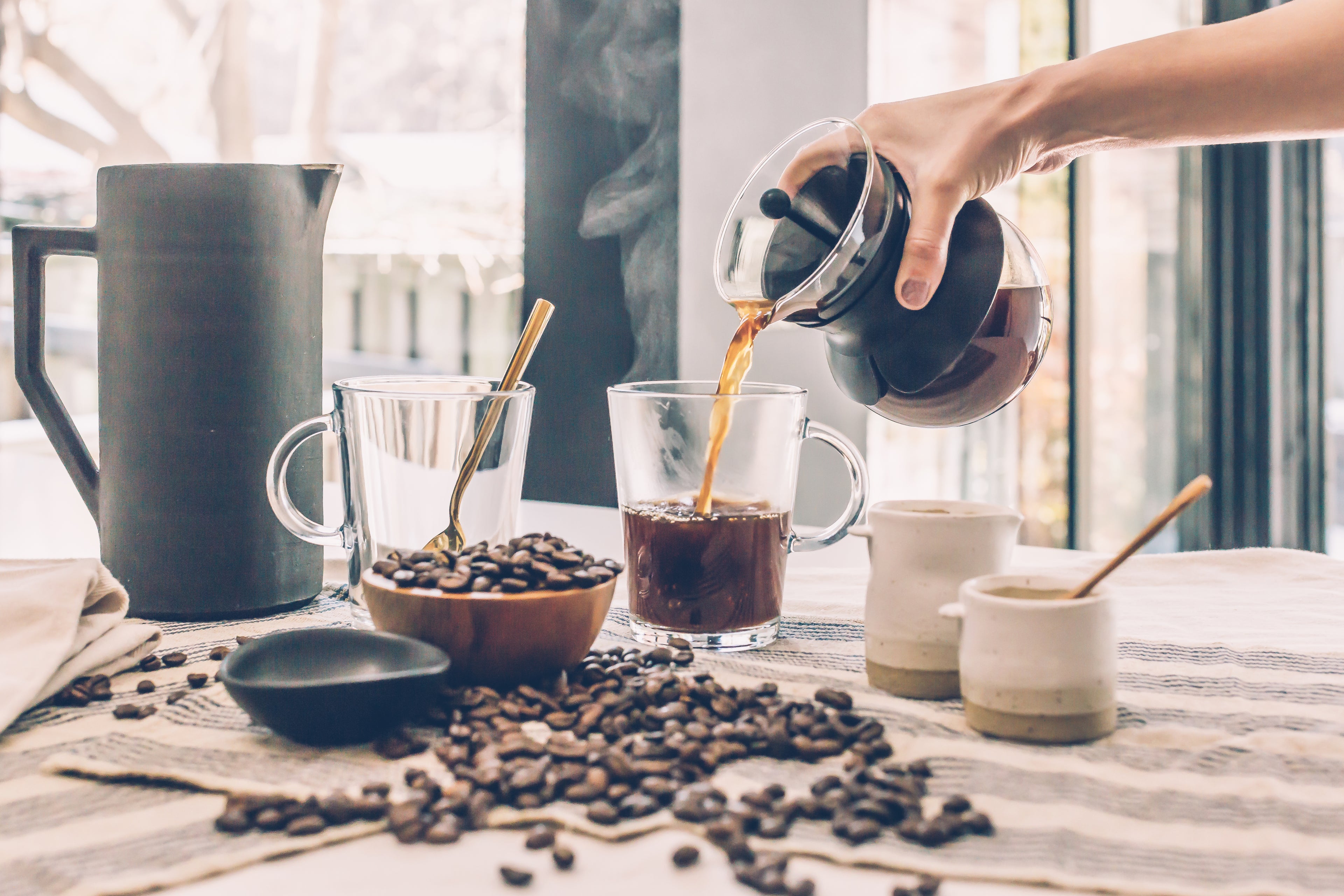 Pouring Coffee into Cup